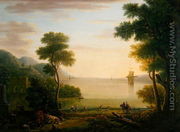 Classical landscape with figures and animals, Sunset, 1754 - John Wootton
