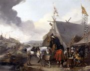 Cavalrymen at a military encampment - Pieter Wouwermans or Wouwerman