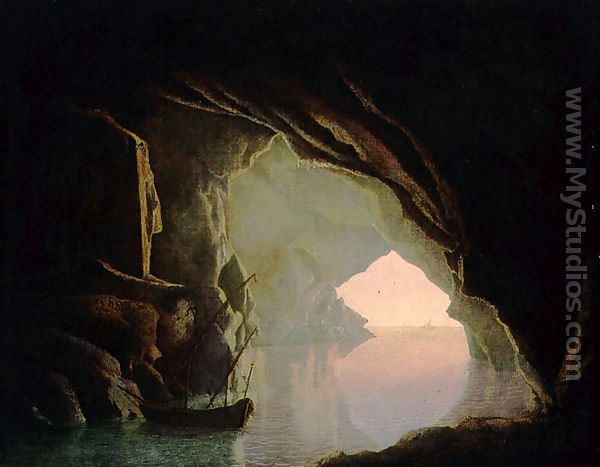 A Grotto in the Gulf of Salerno, Sunset, c.1780-1 - Josepf Wright Of Derby