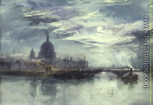 View of the Thames with St. Pauls in the Distance - Richard Henry Wright