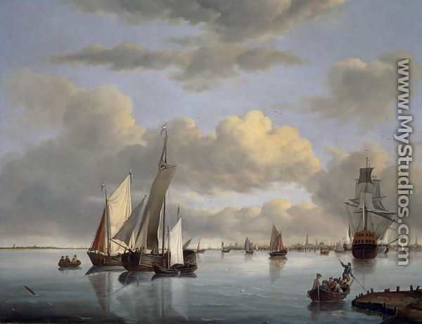 Shipping on the Ijsselmeer with Amsterdam in the distance - Jan Wubbels