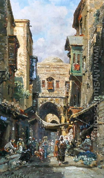 The street of David in Jerusalem, c.1890 - Carl Wuttke