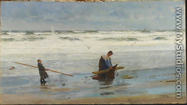 Gathering Driftwood, Holland, 1877 - William Lionel Wyllie