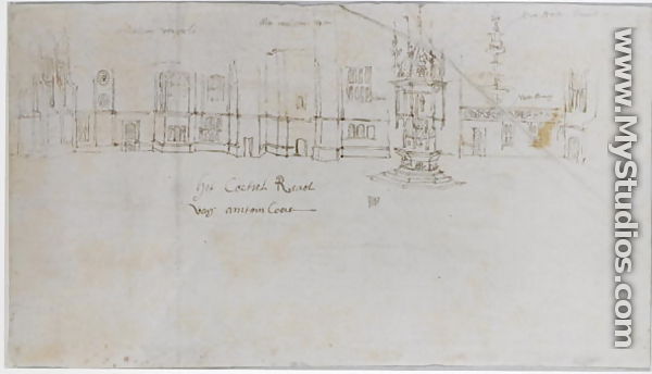 The Fountain Court, Hampton Court Palace, c.1544 - Anthonis van den Wyngaerde