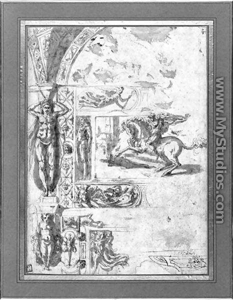 Project design for a mural decoration, c.1544 - Perino del Vaga (Pietro Bonaccors)