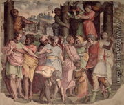 Tarquinius the Proud founding the Temple of Jupiter on Capitol Hill, c.1525 - Perino del Vaga (Pietro Bonaccors)
