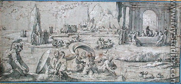 Scenes from the Story of Perseus, study for a fresco in the Sala del Perseo of the Castel Sant