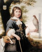 Boy with a falcon and a greyhound - Bernard Vaillant