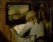 A Young Boy Copying a Painting - Wallerant Vaillant