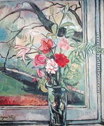 Bouquet of Flowers in Front of a Window, 1930 - Suzanne Valadon