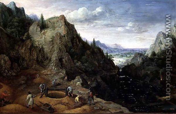 Landscape with a Foundry, 1595 - Lucas van Valckenborch