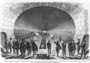 Main sewer from the Strasbourg Station to the Seine. Official visit of the Minister of Interior, General Charles Marie Esprit Espinasse (1815-59) April 1858 - Henry Augustin Valentin