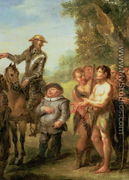 Don Quixote frees the galley slaves, from Cervantes Don Quixote - John Vanderbank