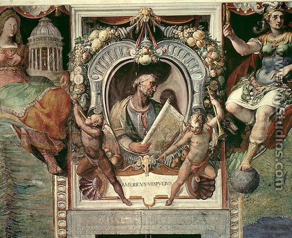 Amerigo Vespucci (1452-1512) from the Sala del Mappamondo - Luigi Vanvitelli