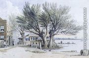Buildings and Pollarded Trees on the Banks of the Thames, Millbank - John Varley