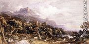 Landscape with castle and mountain 2 - John Varley