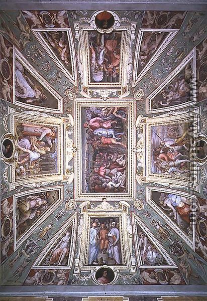 The ceiling of the Sala di Cosimo Il Vecchio showing Cosimo de