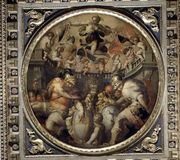 Allegory of the districts of Santa Croce and Santo Spirito from the ceiling of the Salone dei Cinquecento, 1565 - Giorgio Vasari