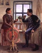 Talk at the Spinning Wheel, 1884 - Mikhail Nikolaevich Vasil'ev