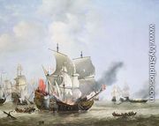 The Burning of the Andrew at the Battle of Scheveningen, c.1653-54 - Willem van de, the Younger Velde