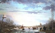 Dutch Peasants on a frozen river - Andries Vermeulen
