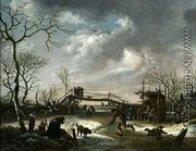 Peasants on a Frozen River - Andries Vermeulen