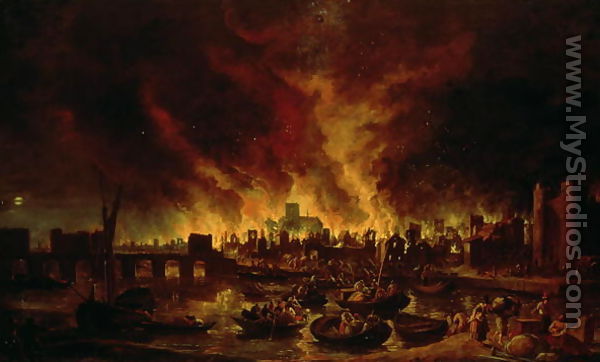 The Great Fire of London in 1666 - Lieve Verschuier