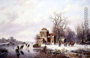 Winter Scene with a Horse and Cart on a Track - Willem Vester
