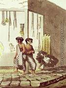 Pampa Indians at a Store in the Indian Market of Buenos Aires, from 'Picturesque Illustrations of Buenos Aires and Montevideo, engraved by J. Bluck fl.1791-1819 1820 - (after) Vidal, Emeric Essex