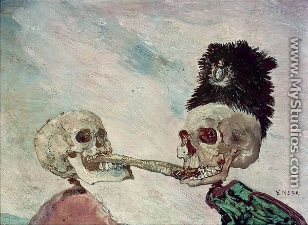 Skeletons Fighting over a Herring - James Ensor