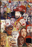 My Portrait Surrounded by Masks, 1899 - James Ensor