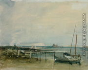 Coast Scene with White Cliffs and Boats on Shore - Joseph Mallord William Turner