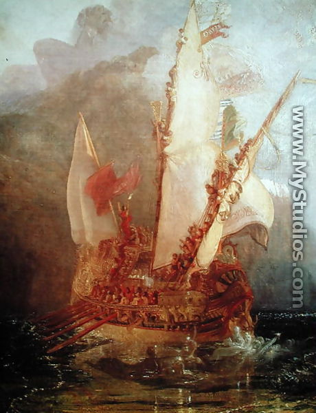 Ulysses Deriding Polyphemus, detail of ship, 1829 - Joseph Mallord William Turner