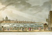 Lord Nelsons funeral procession by water from Greenwich to Whitehall from The History and Graphic Life of Nelson, engraved by J. Clark and H. Marke, pub. by Orme, 1806 - Joseph Mallord William Turner