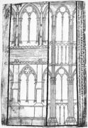 Exterior and Interior Elevation of the Lateral Walls of Reims Cathedral - Villard De Honnecourt