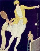 Tennis with Mademoiselle Suzanne Lenglen 1899-1938, illustration from La Vie au Grand Air, 1921 - Rene Vincent