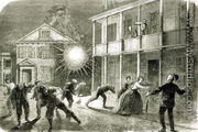 The Federals shelling the City of Charleston Shell bursting in the streets in 1863 - Frank Vizetelly