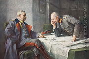 General von Hindenburg and Chief of Staff Erich von Ludendorff at the map table - Hugo Vogel