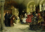 Luther Preaches using his Bible Translation while Imprisoned at Wartburg, 1882 - Hugo Vogel
