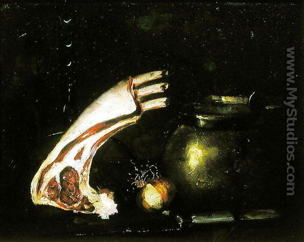 Still Life with Cutlets - Antoine Vollon