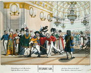 Shrovetide Masked Ball, calendar illustration for February, published in Nuremberg, c.1830 - (after) Voltz, Johann Michael