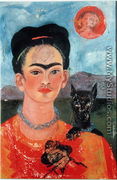 Self Portrait with Itxcuintli Dog and Sun - Frida Kahlo