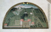 Fort Belvedere and the Pitti Palace from a series of lunettes depicting views of the Medici villas, 1599 - Giusto Utens