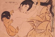 Yama-Uba, the Woman of the Mountain, with Kintoki, her Baby  - Kitagawa Utamaro