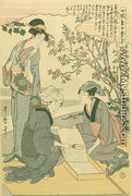 Tending the newly hatched worms, no.1 from Joshoku kaiko tewaza-gusa, c.1800 - Kitagawa Utamaro