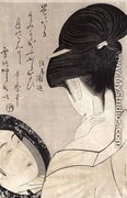 Young woman applying make-up, c.1795-96 - Kitagawa Utamaro