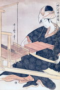 Woman Weaving - Kitagawa Utamaro