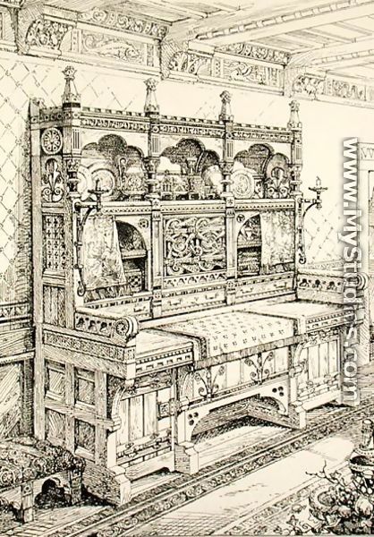 Sideboard, from Examples of Ancient and Modern Furniture, by Bruce Talbert, lithograph by S. Ayling - Bruce James Talbert