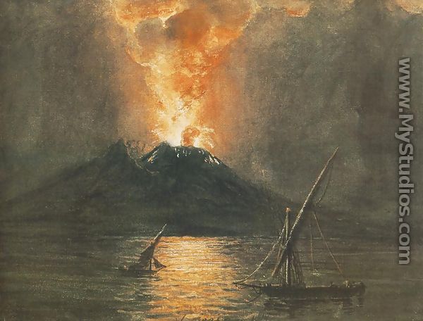 A Vezuv kitorese, 1835 - Miklos Barabas