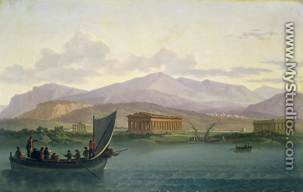 Artists Approaching the Ruins of Paestum, 1793 - Jean Jacques Francois Taurel